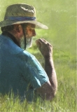 Contemplation in the Field - Portrait Digital Pastel  by Lyn Jensen